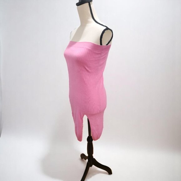 NWOT Knit pink tube dress with leg split by Free people - Picture 4 of 6